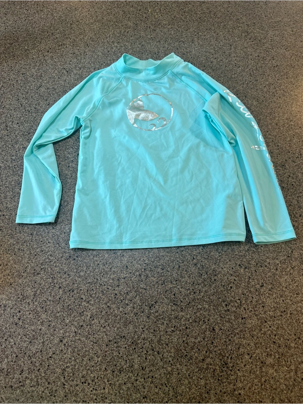 Reel Legends Aqua Kids Long Sleeve Rash Guard with Metallic Detail